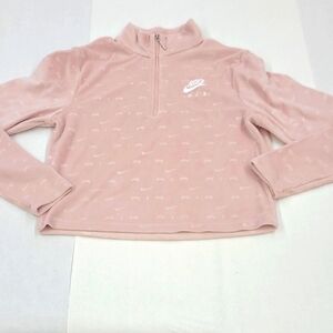 Nike Air Pink Logo Quarter-Zip Pullover Size L